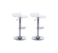 Lot de 2 tabourets de bar OLIVER - Acrylique - Transparent