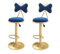 Lot de 2 tabourets de bar pivotants à hauteur réglable en velours avec pieds dorés, parfaits pour les îles de cuisine, les bars à domicile et les cafés