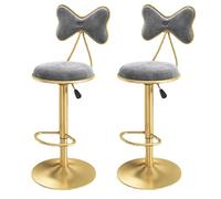 Lot de 2 tabourets de bar pivotants à hauteur réglable en velours avec pieds dorés, parfaits pour les îles de cuisine, les bars à domicile et les cafés