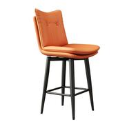 Lot de 2 tabourets de bar pivotants avec dossier de 68,6 cm - Tabouret de bar moderne en similicuir - Siège rembourré - Cadre en métal robuste - Pieds de comptoir - Tabouret de bar pour île/pub
