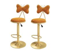 Lot de 2 tabourets de bar pivotants, hauteur réglable, avec dossier en velours, pieds et repose-pieds en métal, parfaits pour la salle à manger et l'utilisation sur l'île