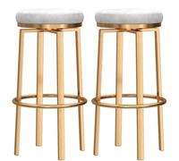 Lot de 2 tabourets de bar pivotants modernes en velours avec repose-pieds doré, chaises hautes élégantes pour comptoir de cuisine, siège confortable avec tapis en caoutchouc, décoration d'intérieur