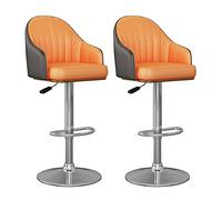 Lot de 2 tabourets de bar pivotants réglables avec dossier en cuir synthétique pour cuisine, salle à manger, île, design confortable et élégant