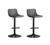 Lot de 2 tabourets de bar pivotants réglables en polyuréthane avec coussins souples. Chaise de comptoir de cuisine. Accoudoir. Design libre. Barre avec fonction de levage