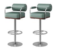 Lot de 2 tabourets de bar pivotants réglables en similicuir avec dossier et repose-pieds pour îlot de cuisine, design moderne