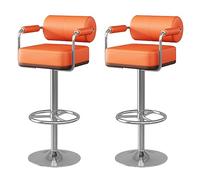 Lot de 2 tabourets de bar pivotants réglables en similicuir avec dossier et repose-pieds pour îlot de cuisine, design moderne