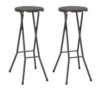 Lot de 2 Tabourets de Bar Pliables Chaises PEHD et Acier Aspect Rotin vidaXL