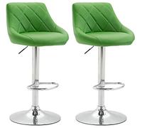 CLP Lot de 2 tabourets de bar Lazio similicuir , Vert