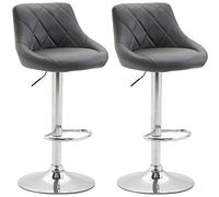 CLP Lot de 2 tabourets de bar Lazio similicuir , Gris