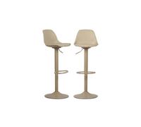 sweeek - Lot de 2 tabourets de Bar réglables 61.5/83.5cm - Noah - Simili Cuir cappucinno - Hauteur réglable. Repose-Pieds