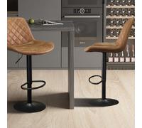 Lot de 2 tabourets de bar réglables en PU MANILLA