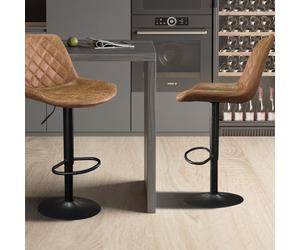 Lot de 2 tabourets de bar réglables en PU MANILLA