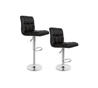 Lot de 2 tabourets de bar rembourré avec un dossier noir