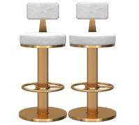 Lot de 2 tabourets de bar robustes avec pivot à 360° et dossier bas réglables en hauteur, repose-pieds et base en métal, idéal pour cuisine, îlot de salle à manger, taille 65, 80 cm (noir)