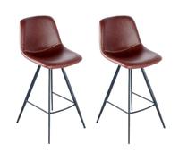 Lot de 2 Tabourets de Bar Samantha 102cm Marron & Noir