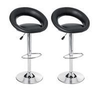Lot de 2 Tabourets de Bar "Sasha" 80-102cm Noir