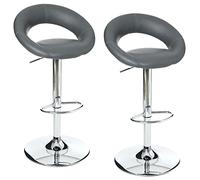 Lot de 2 tabourets de Bar Sasha Couleur Noire 47 x P 52,5 x H 80 cm