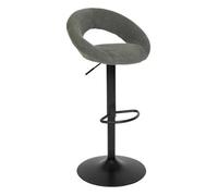 Tabouret de bar pivotant ajustable Sasha tissu kaki foncé Atmosphera G