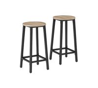 Lot de 2 tabourets de bar style industriel Bois clair industriel, Chêne Sonoma