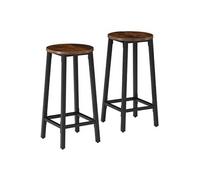 Lot de 2 tabourets de bar style industriel Bois foncé industriel, rustique