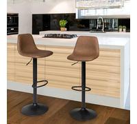 Lot De 2 Tabourets De Bar Texas Marron Vintage