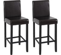 Lot De 2 Tabourets De Bar Vicenza, Cuir, Marron/Pieds Foncés Multicolore