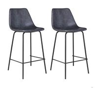 Happy Garden – Tabourets de bar LUCIEN Vintage Gris foncé Hauteur d'assise 65 cm Lot de 2