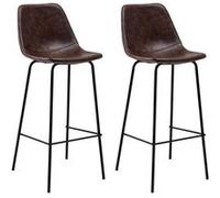 Happy Garden Tabourets de bar Lucien – Lot de 2, hauteur d'assise 75 cm, dossier, marron