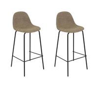 Atmosphera – Tabouret de bar Vladi – Lot de 2 – 43,5 x 41,5 cm – Beige