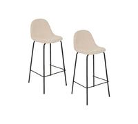 Atmosphera - Lot de 2 tabourets de bar VLADI - Gris - Vladi Gris G