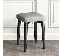 Lot de 2 tabourets de coiffeuse carrés empilables avec dossier nu et modernes en cuir synthétique pour cuisine, salle de classe, salon et séminaire, chaises de comptoir multifonctionnelles, gris, 30,5