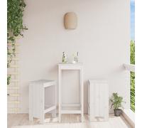 Tabourets de jardin 2 pcs blanc 40x36x45 cm bois massif de pin