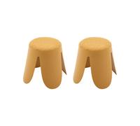 Lot de 2 tabourets empilables enfant polypropylène et bouclette texturée - niki kids moutarde TU