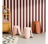 Lot De 2 Tabourets Empilables Enfant Polypropylène Et Bouclette Texturée - Niki Kids Rose Pâle TU