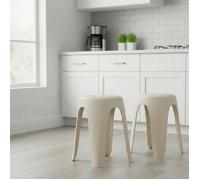 Lot de 2 tabourets empilables Tom/Beige