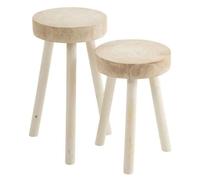 Lot de 2 Tabourets en Bois "Jenny" 56cm Blanc