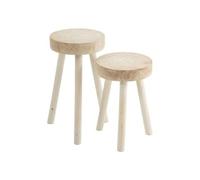 Lot de 2 Tabourets en Bois "Jenny" 56cm Blanc