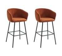 Lot de 2 tabourets en tissu et métal noir - Terracotta - LAZONI de Pascal Morabito