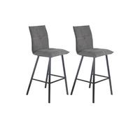 Lot de 2 Tabourets Gris Anthracite Assise H76cm - LAGOS -