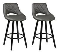 Lot de 2 Tabourets Gris - NIELS - ALTOBUY Gris G