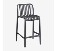 Lot de 2 tabourets hauts empilables Wendell en polypropylène Gris Graphite ¿65 cm