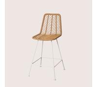 Lot de 2 tabourets hauts en rotin synthétique Gouda Natural NATUREL Blanc ¿65 cm