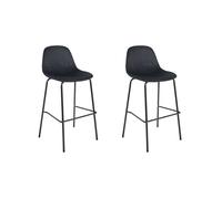 Lot de 2 Tabourets - HOME DECO FACTORY - Giulia - Original - Confortable - Noir
