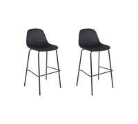 Lot de 2 tabourets - home deco factory - giulia - original - confortable - noir
