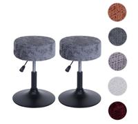 Lot de 2 tabourets MCW-C22 Chenille gris foncé