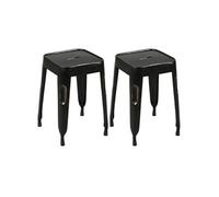 TOLGA - Lot de 2 Tabourets Noirs - Altobuy Noir
