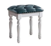 Lot de 2 tabourets ottomans vintage en cuir pour la maison, le salon et le dressing, design carré, assise confortable pour la routine beauté