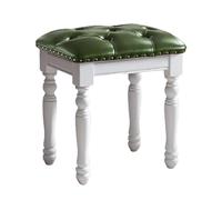 Lot de 2 tabourets ottomans vintage en cuir pour la maison, le salon et le dressing, design carré, assise confortable pour la routine beauté