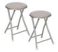 Lot De 2 Tabourets Pliants En Pvc - Taupe Marron