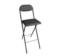 Lot de 2 tabourets pliants portables avec siège rembourré, tabourets de bar hauts, tabourets de bureau pour guitare, noir compact, hauteur 65 cm, idéal pour la maison et le travail